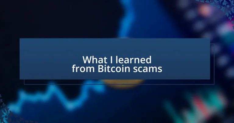 What I learned from Bitcoin scams