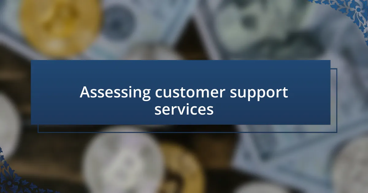 Assessing customer support services