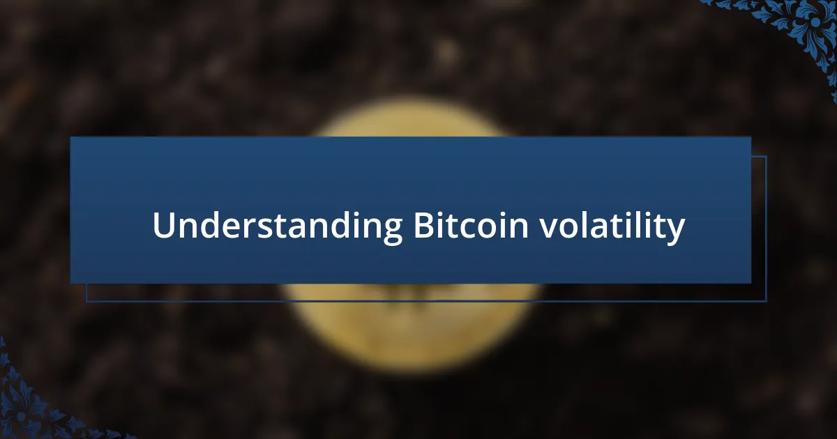 Understanding Bitcoin volatility